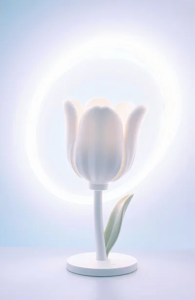 Minimalist White Tulip Shaped LED Table Lamp