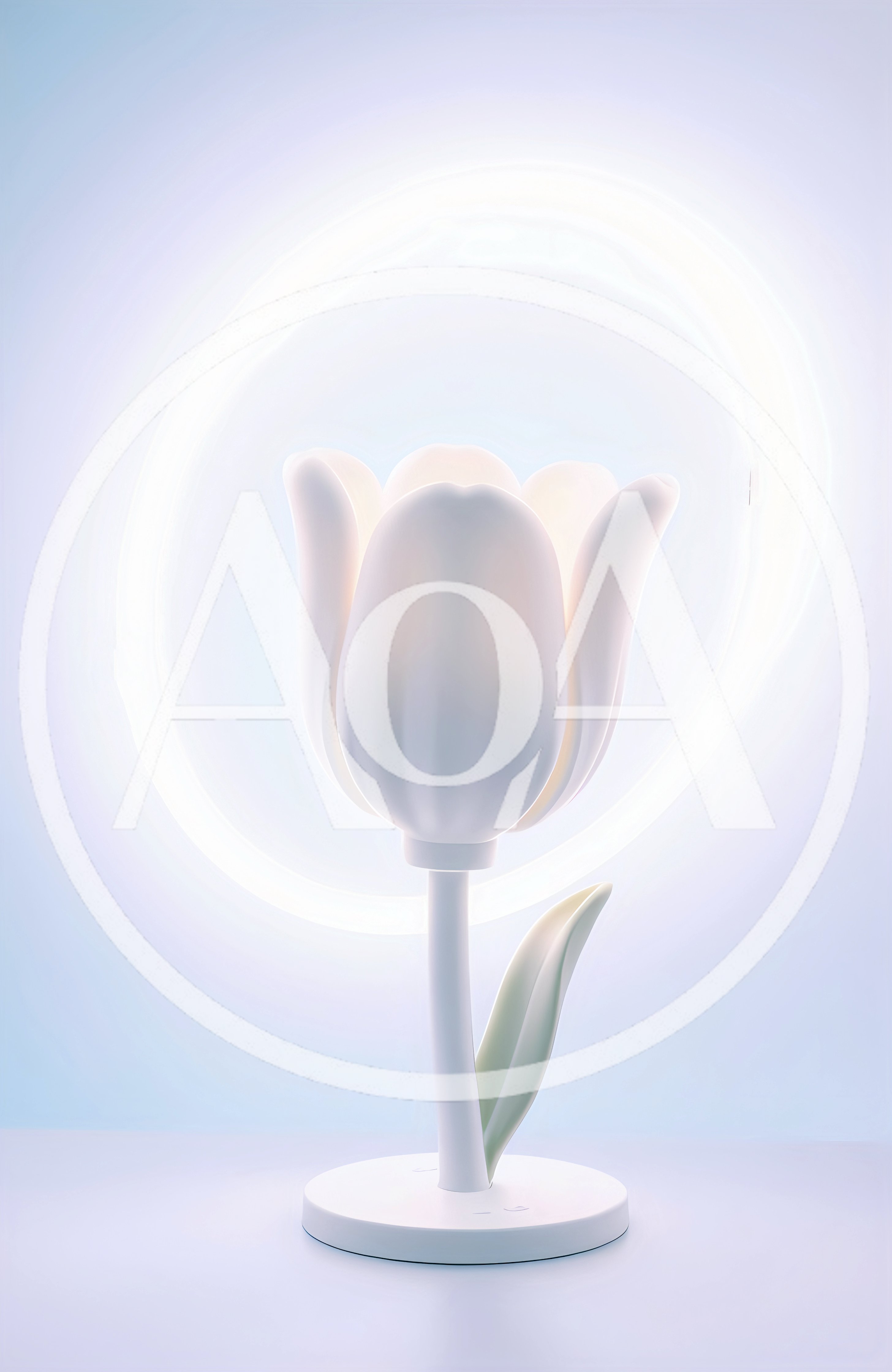 Minimalist White Tulip Shaped LED Table Lamp