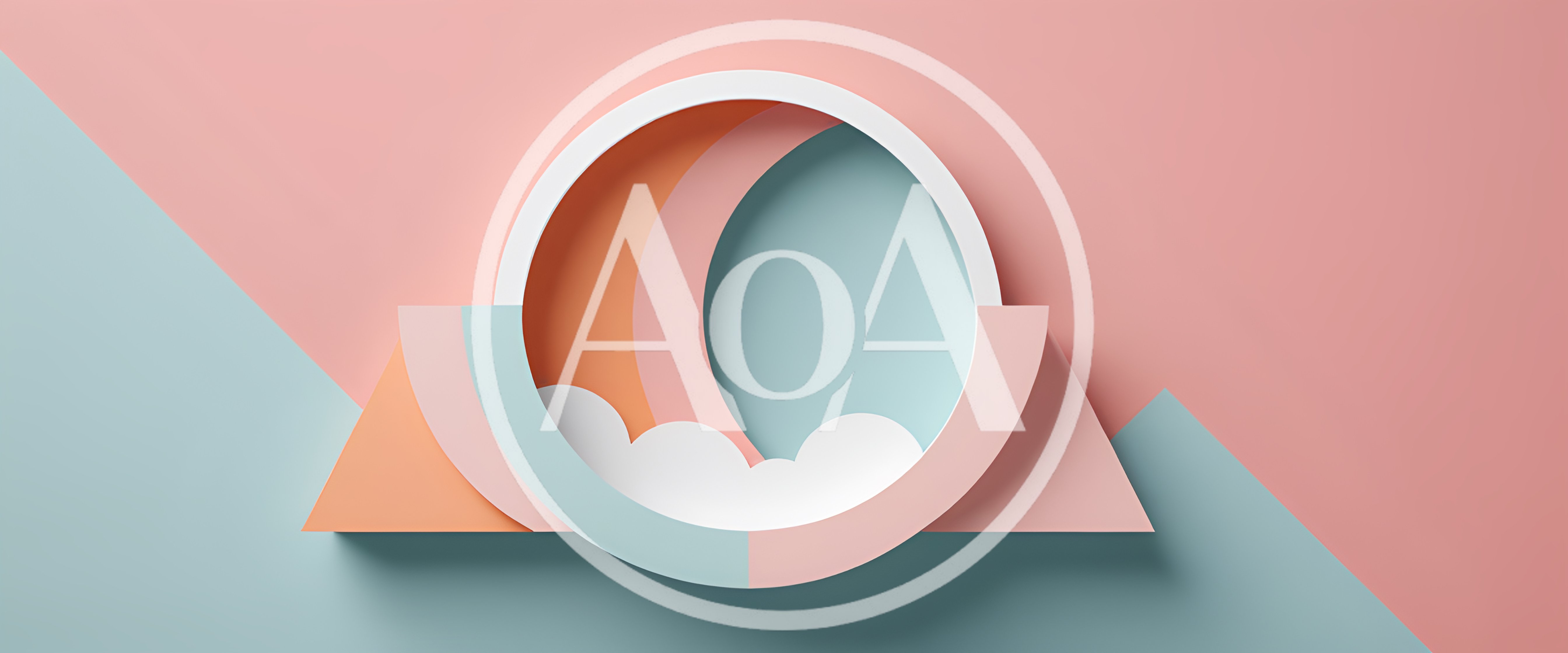 Abstract Geometric Paper Cutout Design With Moon And Clouds