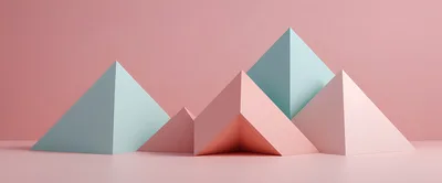 Abstract Geometric Pyramids On A Pink Background