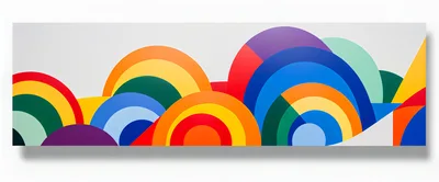 Abstract Geometric Rainbow Arches Wall Art