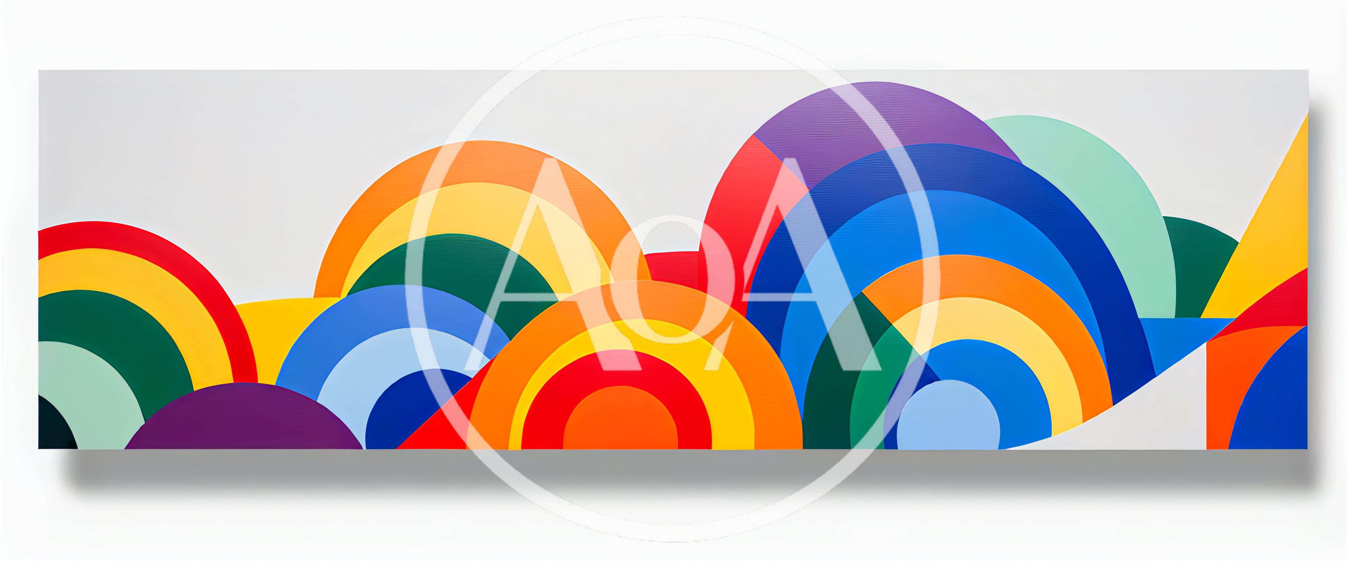 Abstract Geometric Rainbow Arches Wall Art