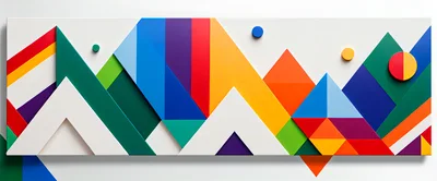 Abstract Geometric Mountain Landscape Wall Art