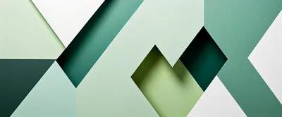 Abstract Geometric Background With Layered Green Shapes