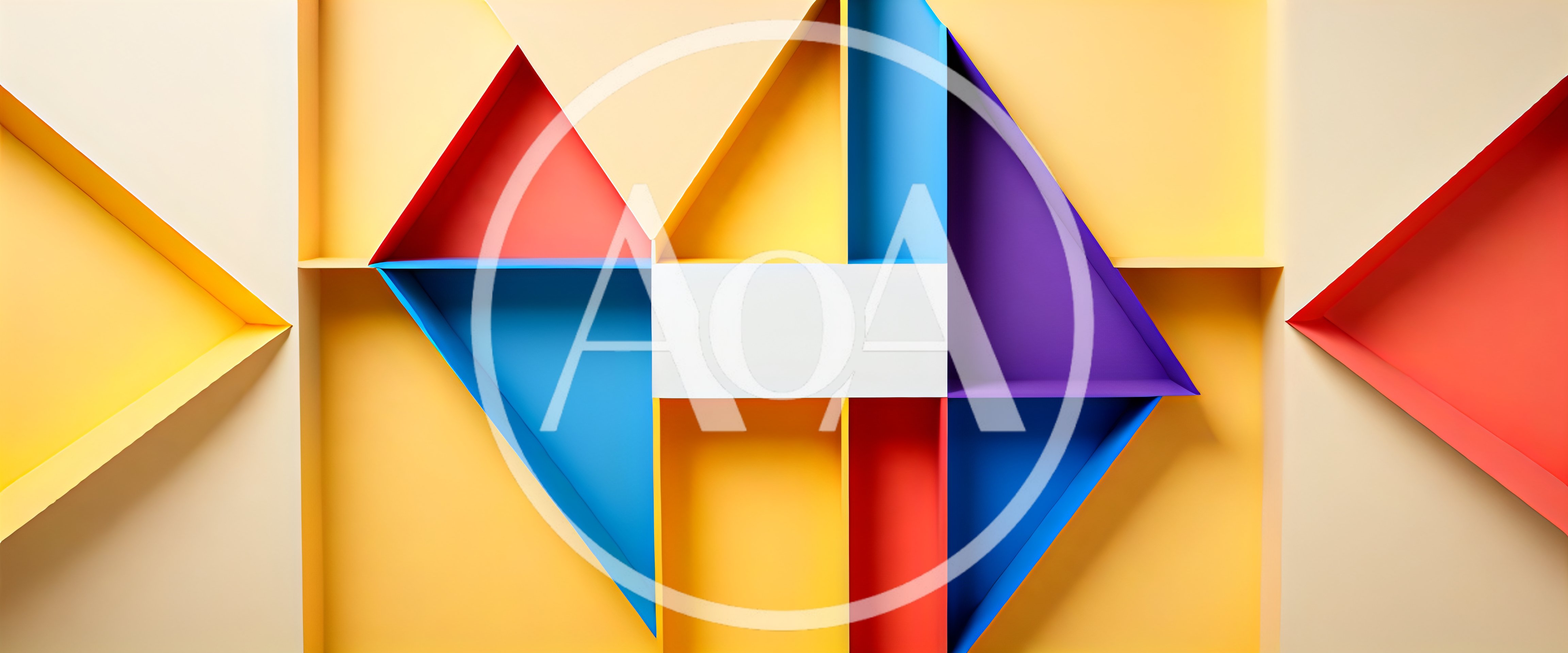 Abstract Geometric Wall Shelving With Vibrant Colorful Compartments