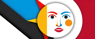 Abstract Stylized Face Illustration With Geometric Background