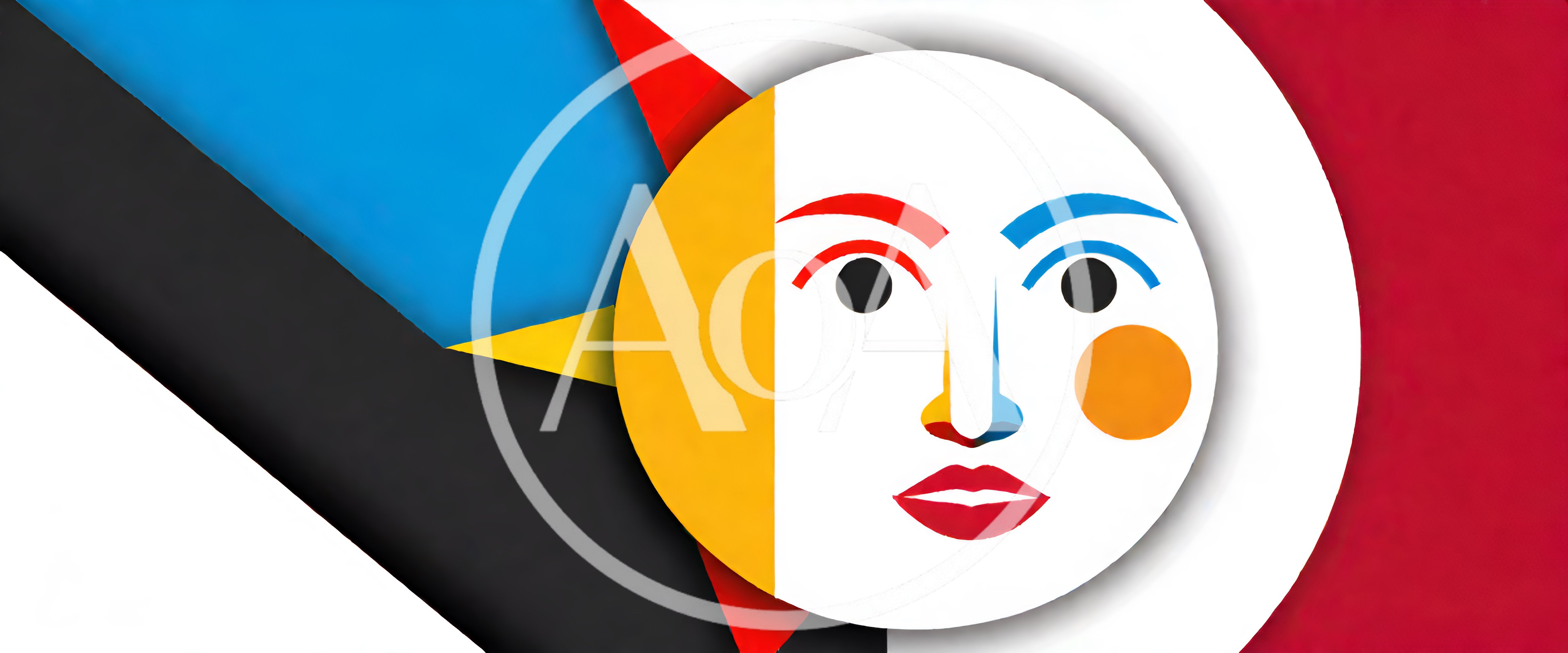 Abstract Stylized Face Illustration With Geometric Background