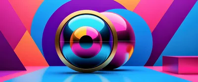 Abstract 3D Spheres With Vibrant Neon Colors