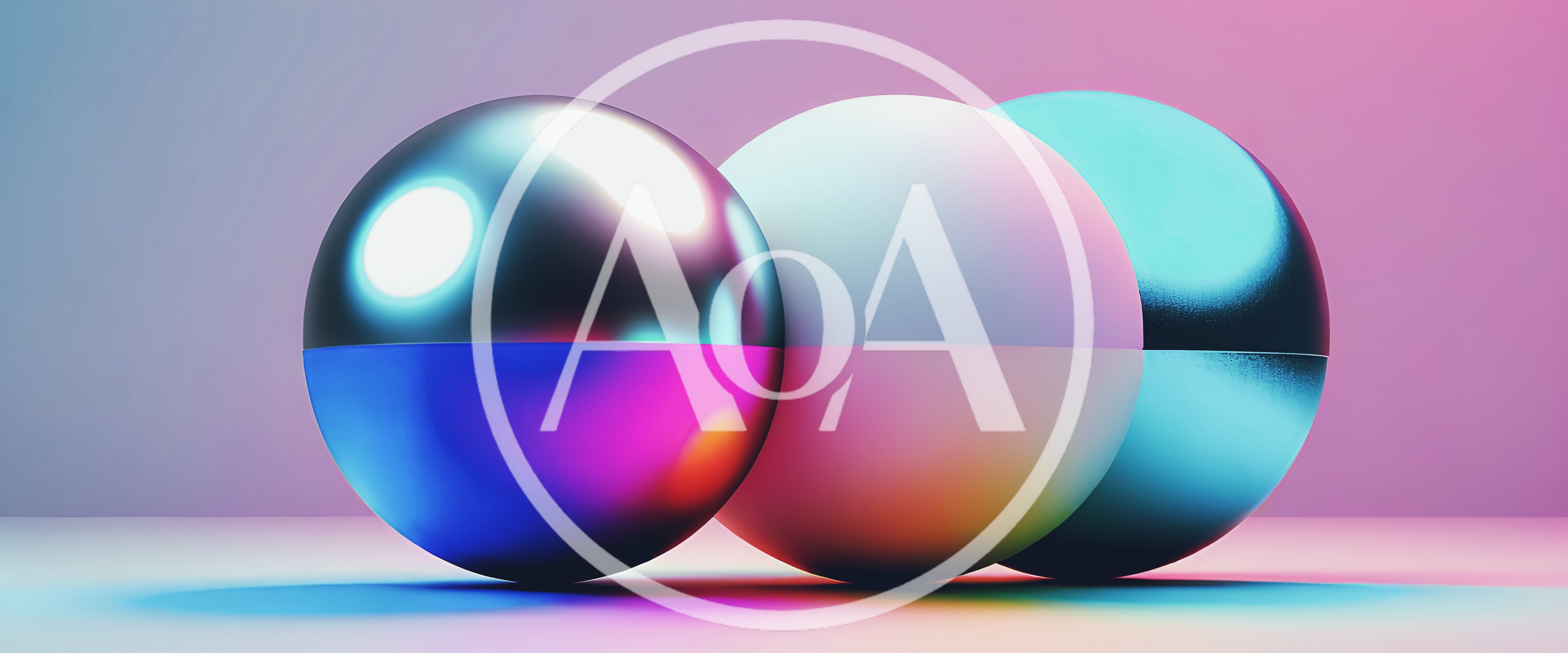 Three Abstract Spheres With Metallic And Matte Textures