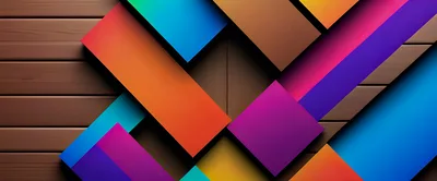Abstract Geometric Shapes Overlaid On Wooden Background