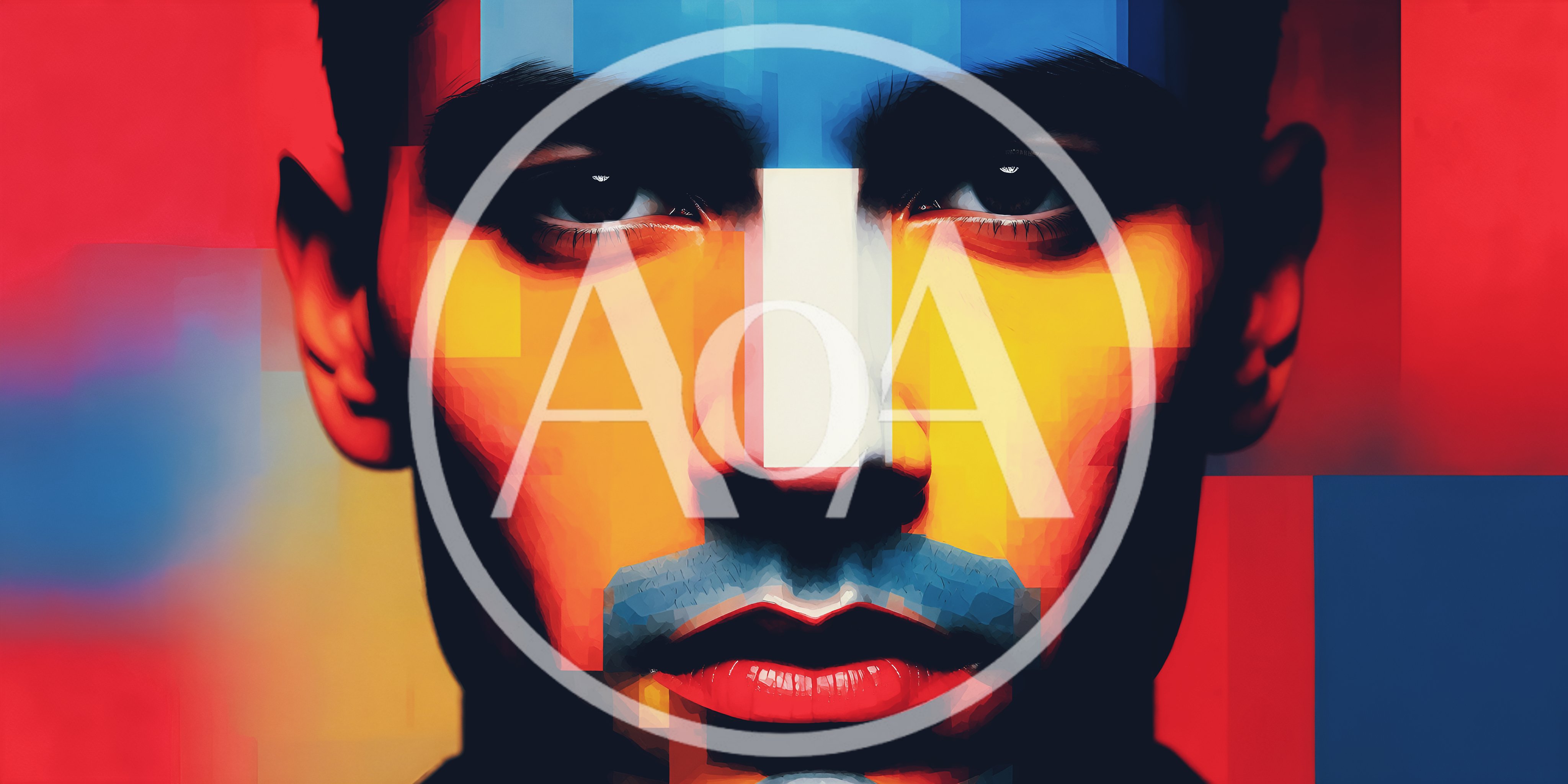 Abstract Digital Portrait Of A Man With Geometric Colors