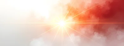 Abstract Sunburst With Red And White Clouds