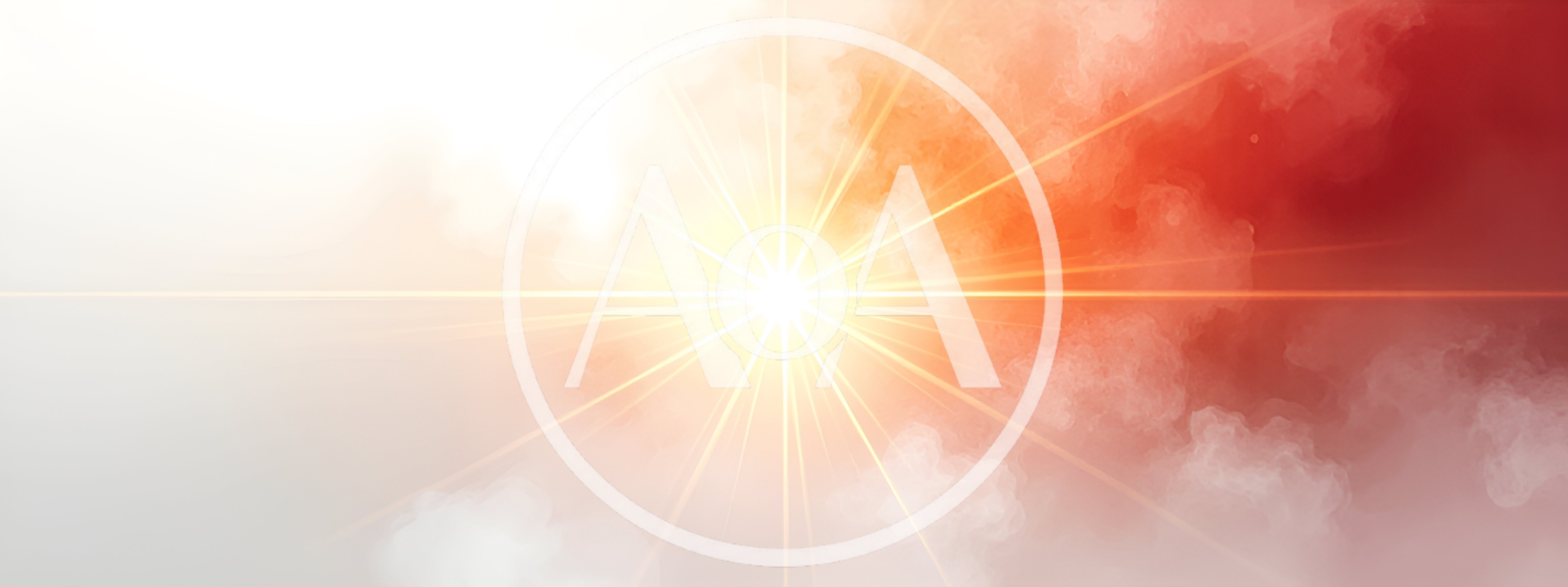 Abstract Sunburst With Red And White Clouds