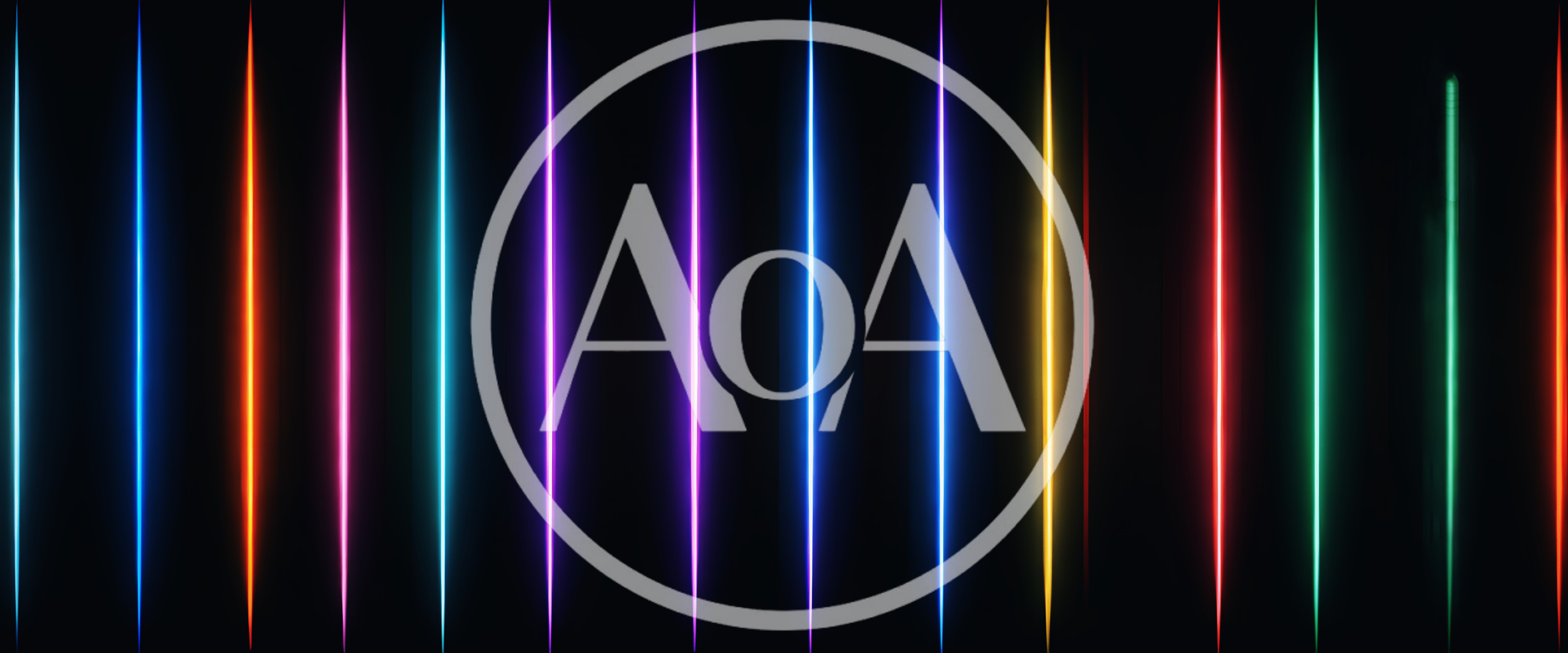 Vertical Neon Light Streaks On Black Background