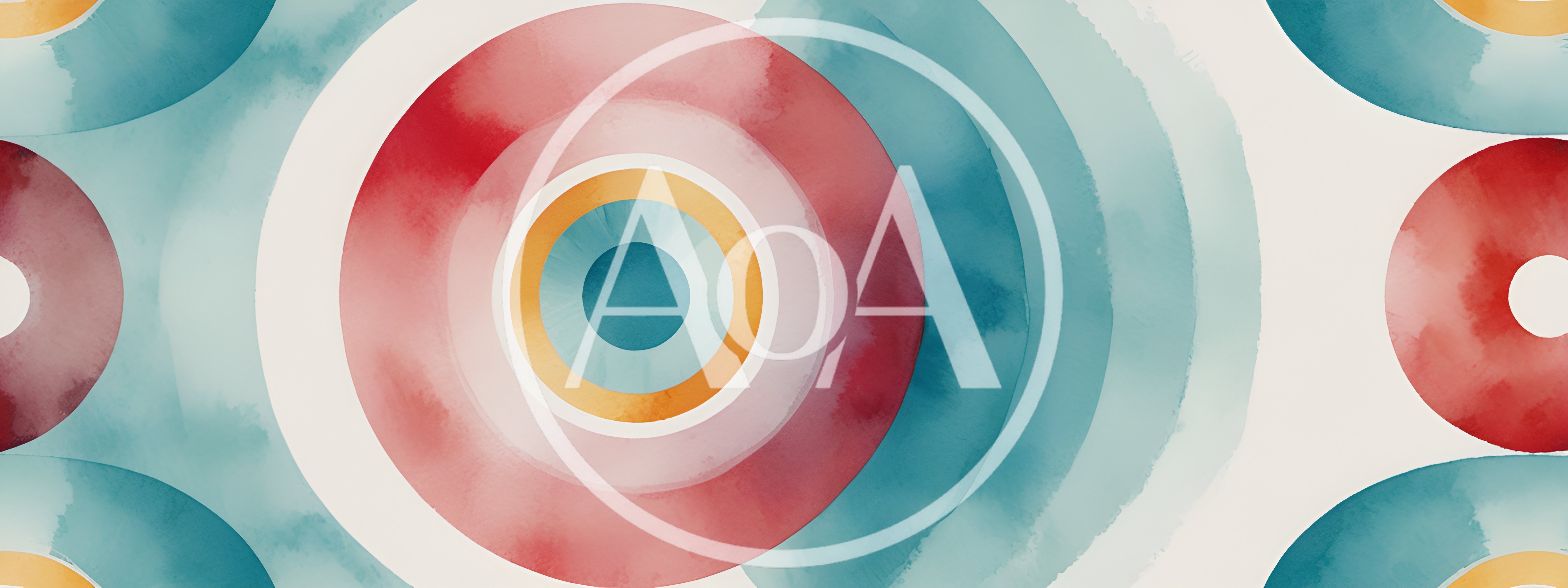 Abstract Watercolor Concentric Circles Pattern Background
