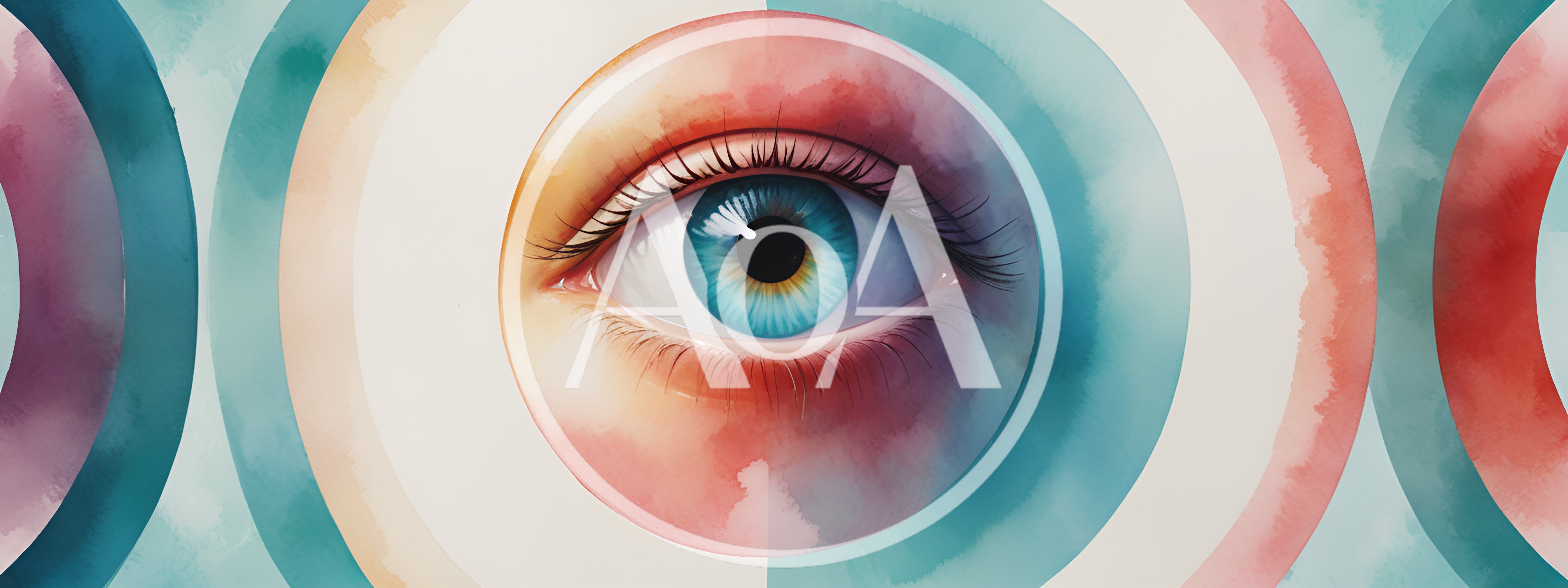 Watercolor Illustration Of A Human Eye With Concentric Circles