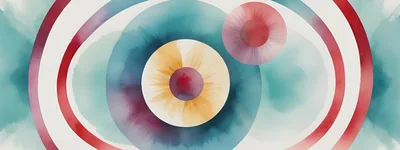 Abstract Watercolor Circles With Vibrant Color Blends