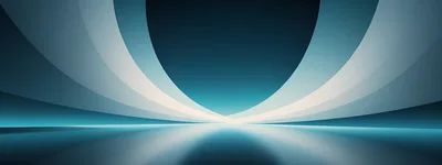 Abstract Curved Architectural Tunnel With Glowing Blue Light