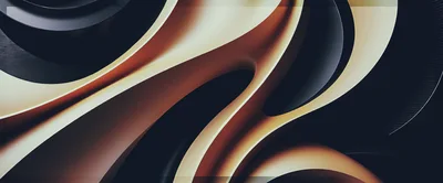 Abstract 3D Fluid Waves With Golden And Dark Tones