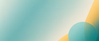 Abstract Minimalist Background With Teal Circle And Yellow Curve
