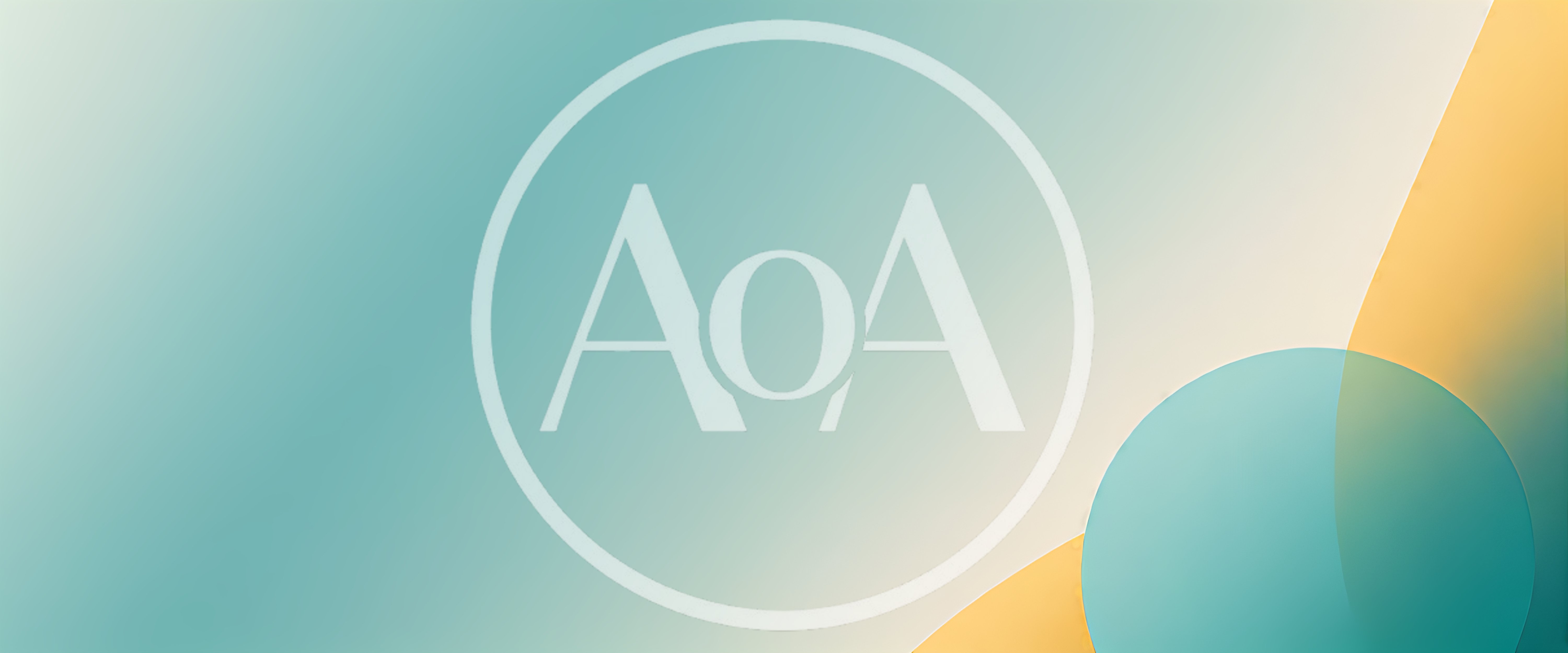 Abstract Minimalist Background With Teal Circle And Yellow Curve