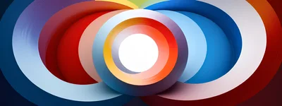 Abstract 3D Rendered Colorful Concentric Rings