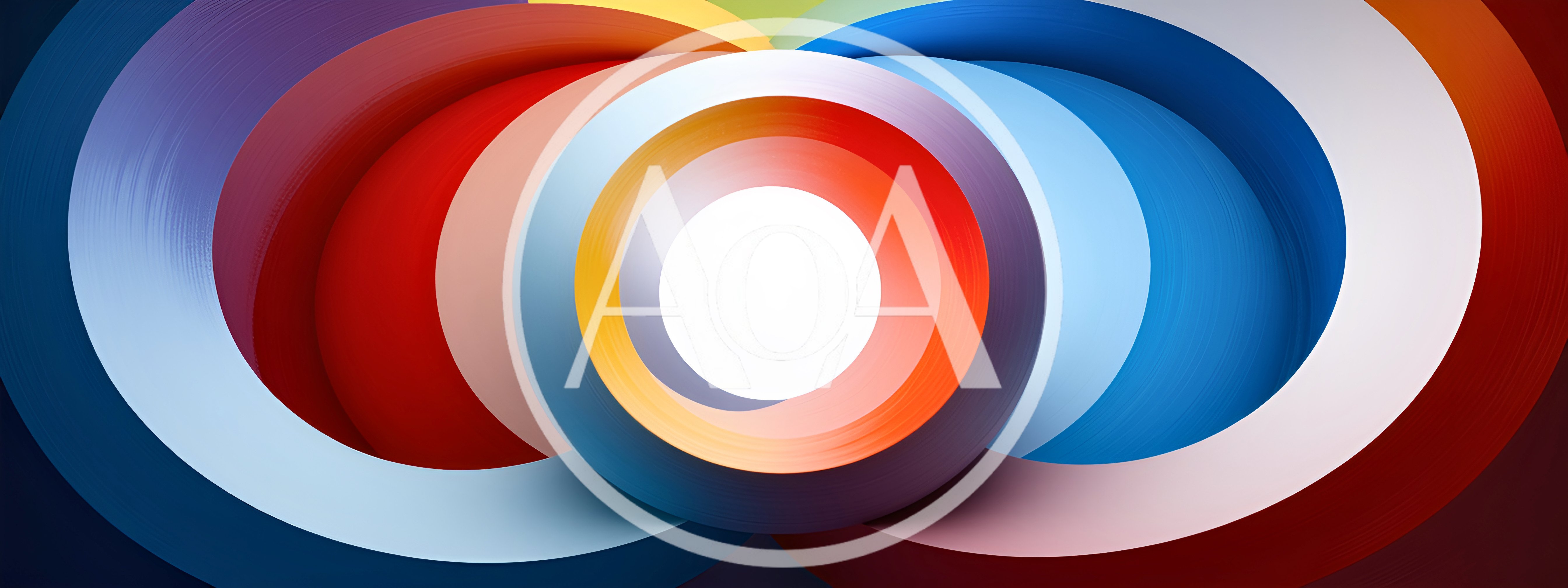 Abstract 3D Rendered Colorful Concentric Rings