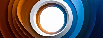 Abstract Concentric Circles With Orange And Blue Gradient