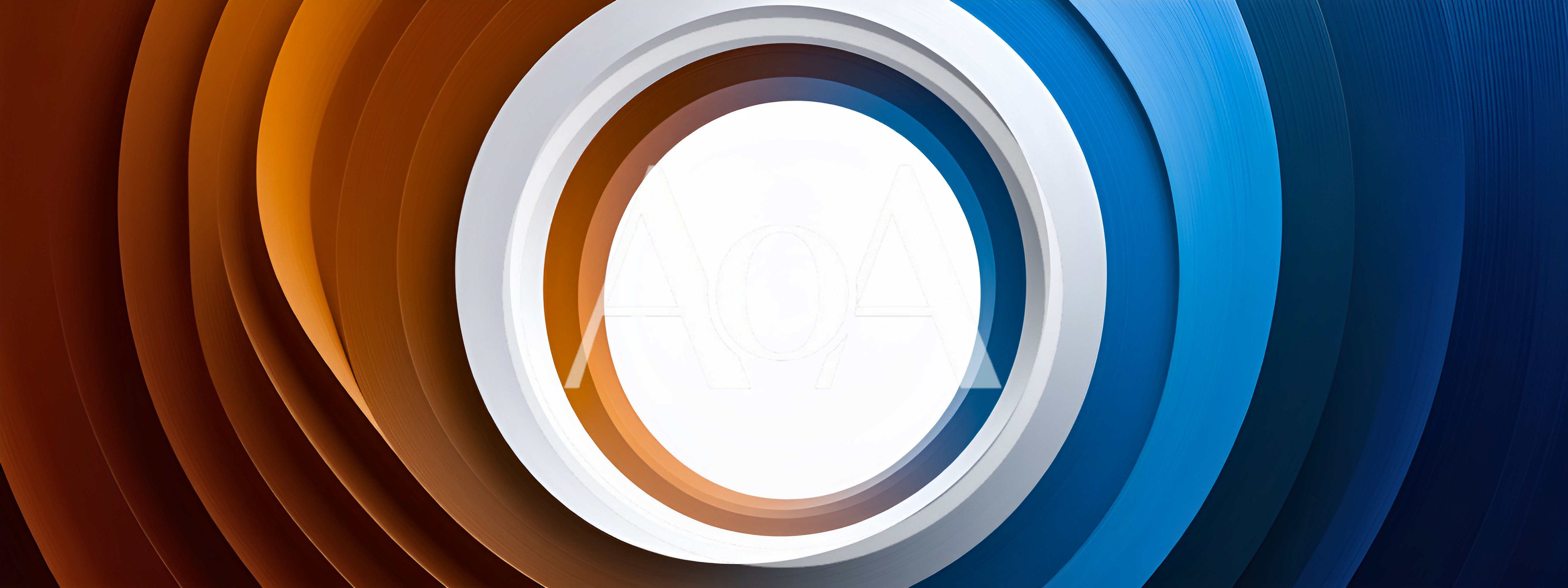 Abstract Concentric Circles With Orange And Blue Gradient