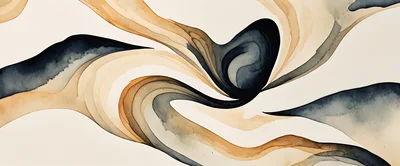 Abstract Watercolor Swirls In Earth Tones