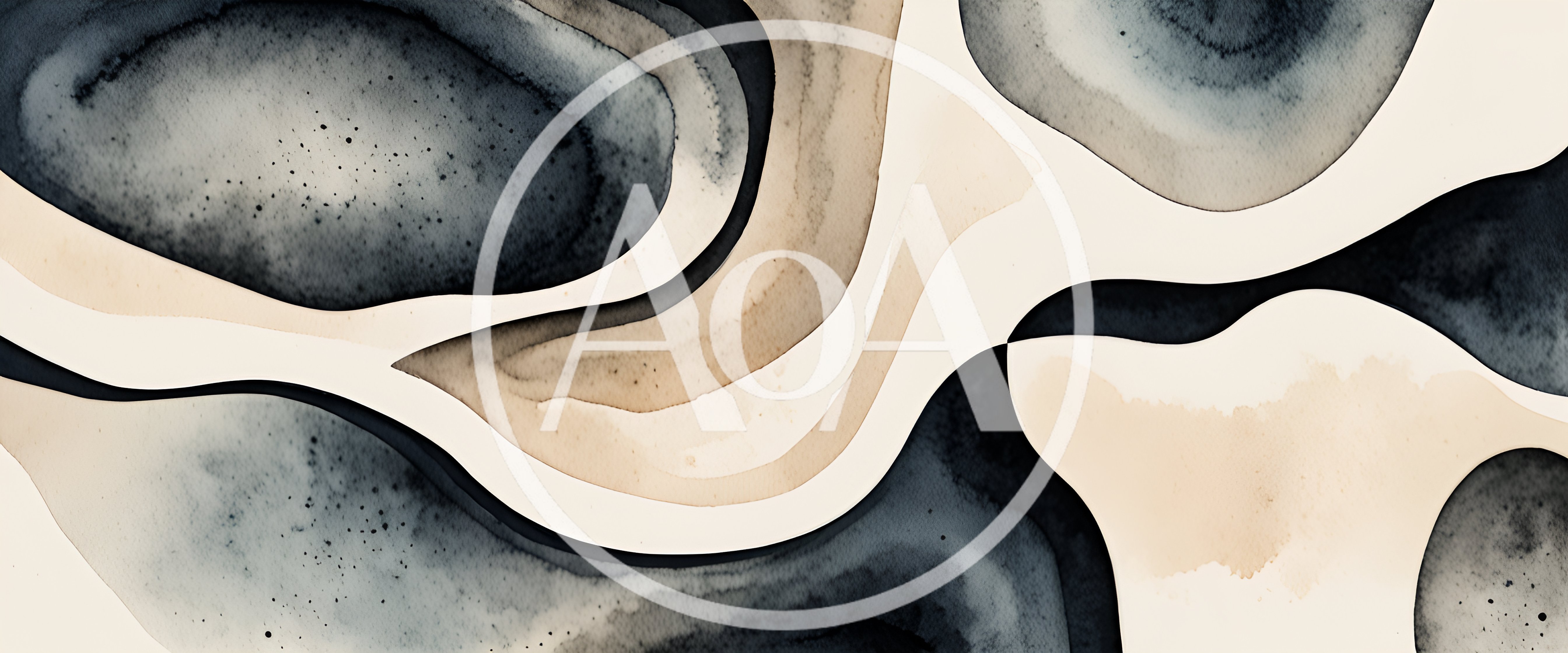 Abstract Watercolor Background With Flowing Organic Shapes