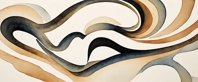 Abstract Watercolor Swirls In Earth Tones
