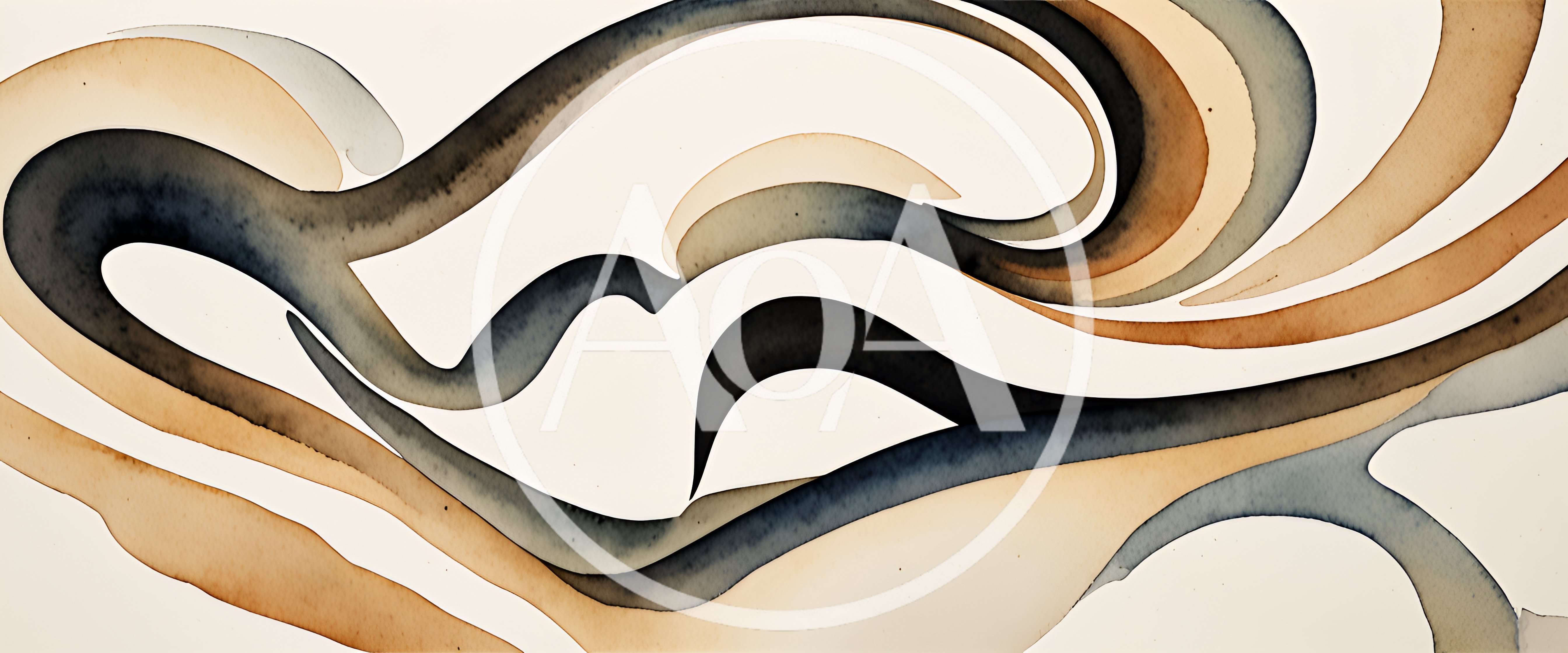 Abstract Watercolor Swirls In Earth Tones