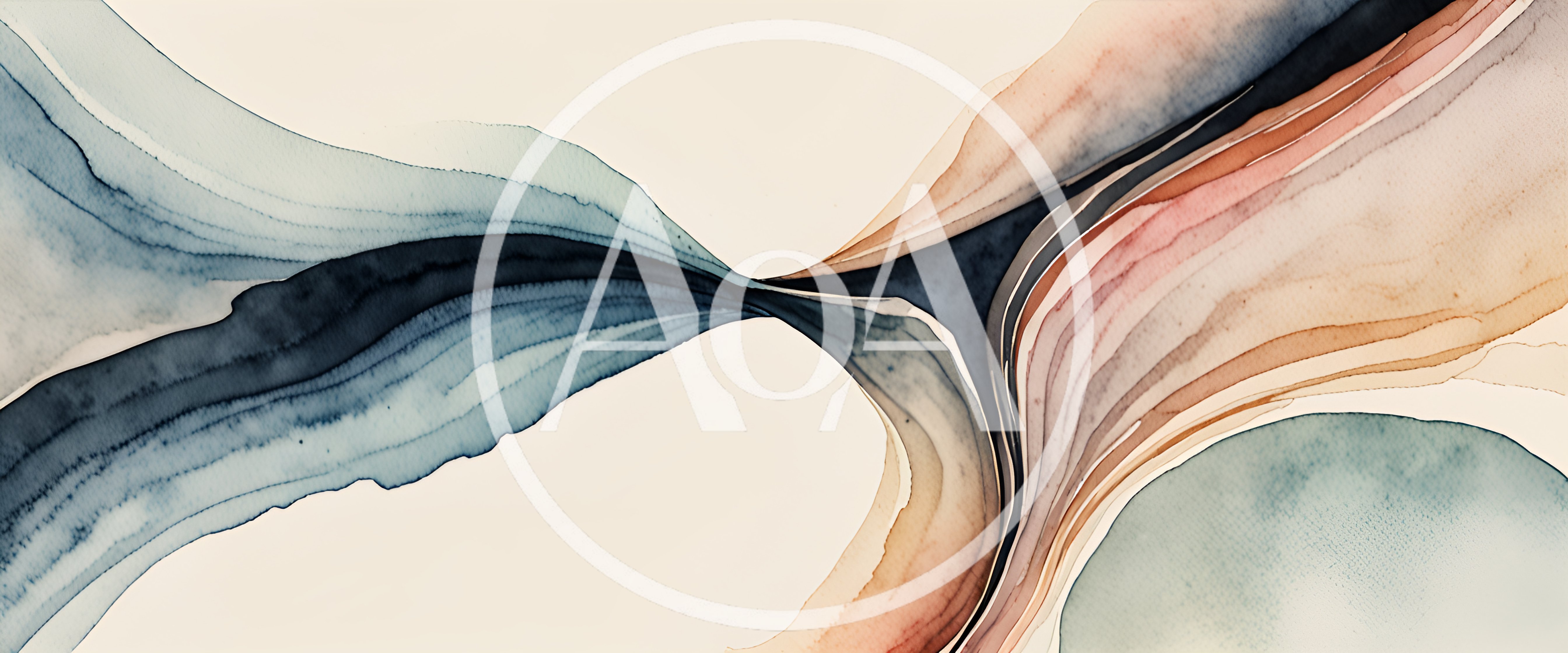 Abstract Watercolor Flowing Waves Background