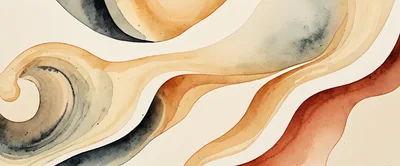 Abstract Watercolor Background With Flowing Earth Tone Waves