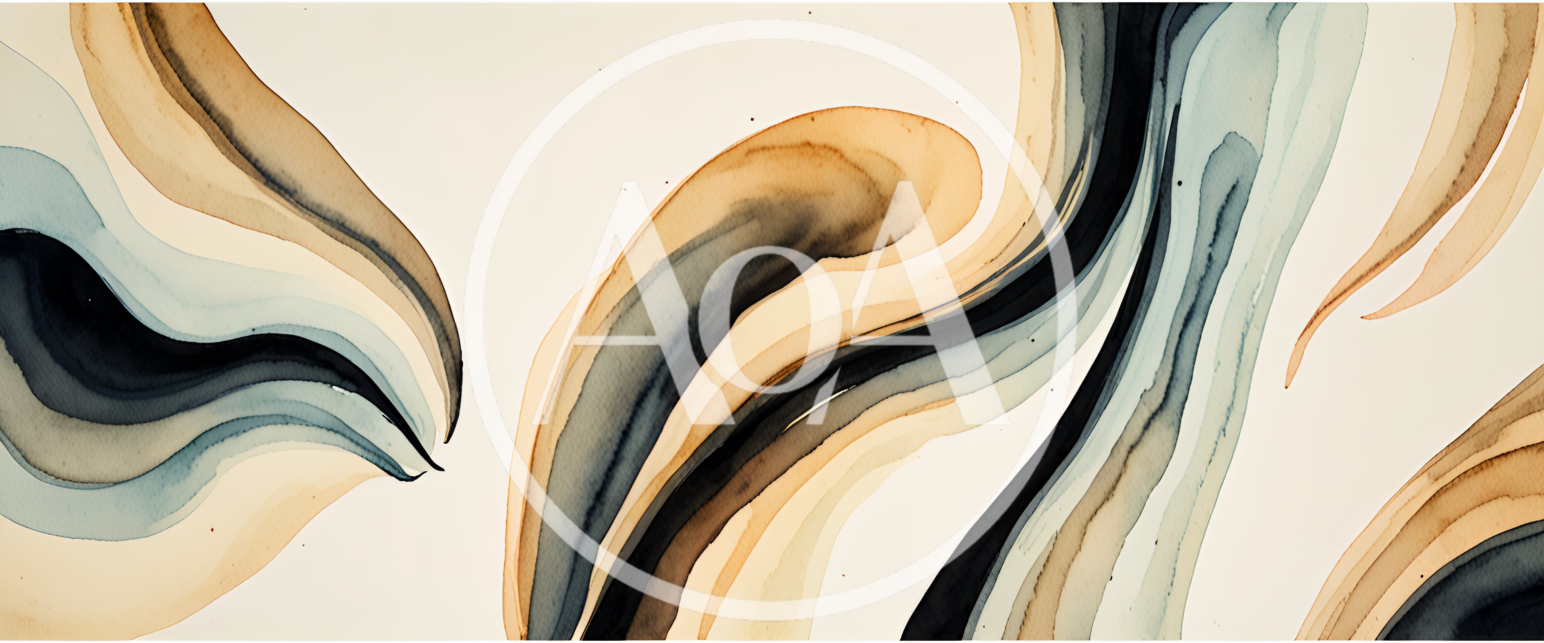 Abstract Watercolor Background With Flowing Earthy Tones