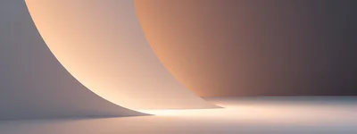Abstract Minimalist Curved Wall With Warm Lighting
