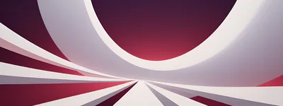 Abstract 3D Architectural Curves With Red Gradient Background