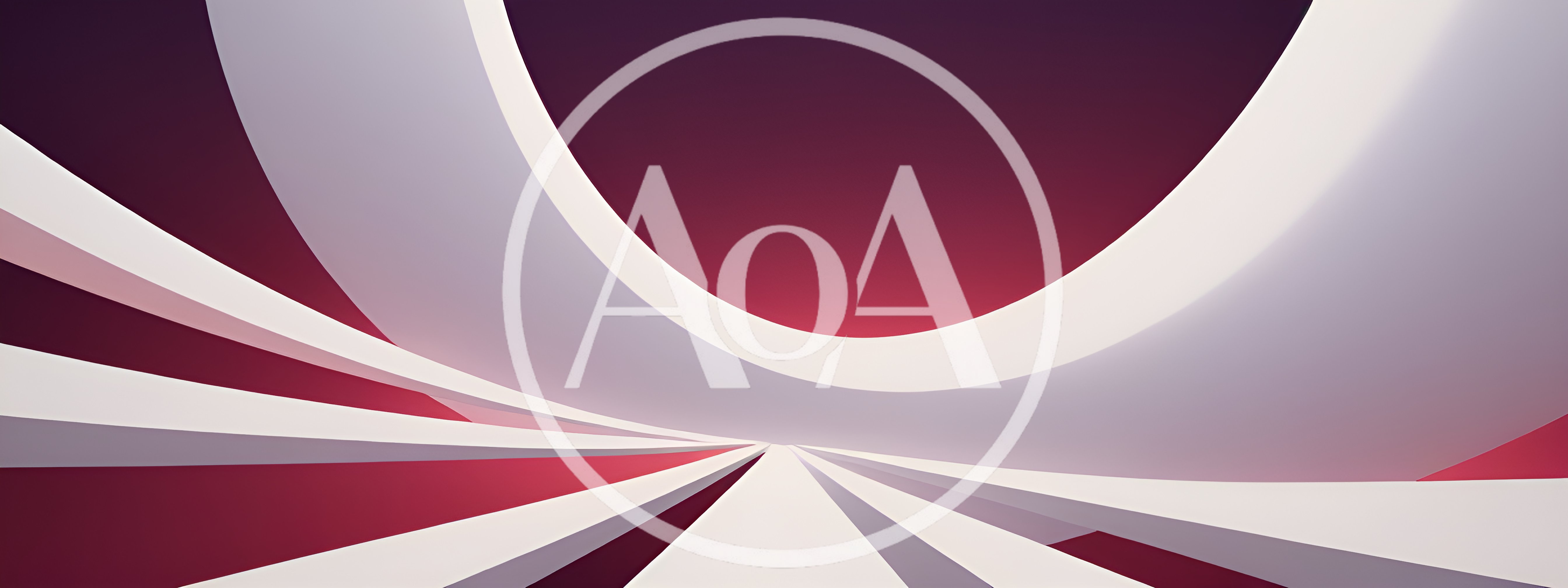 Abstract 3D Architectural Curves With Red Gradient Background