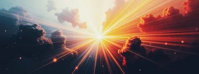 Radiant Sunburst Breaking Through Dramatic Storm Clouds