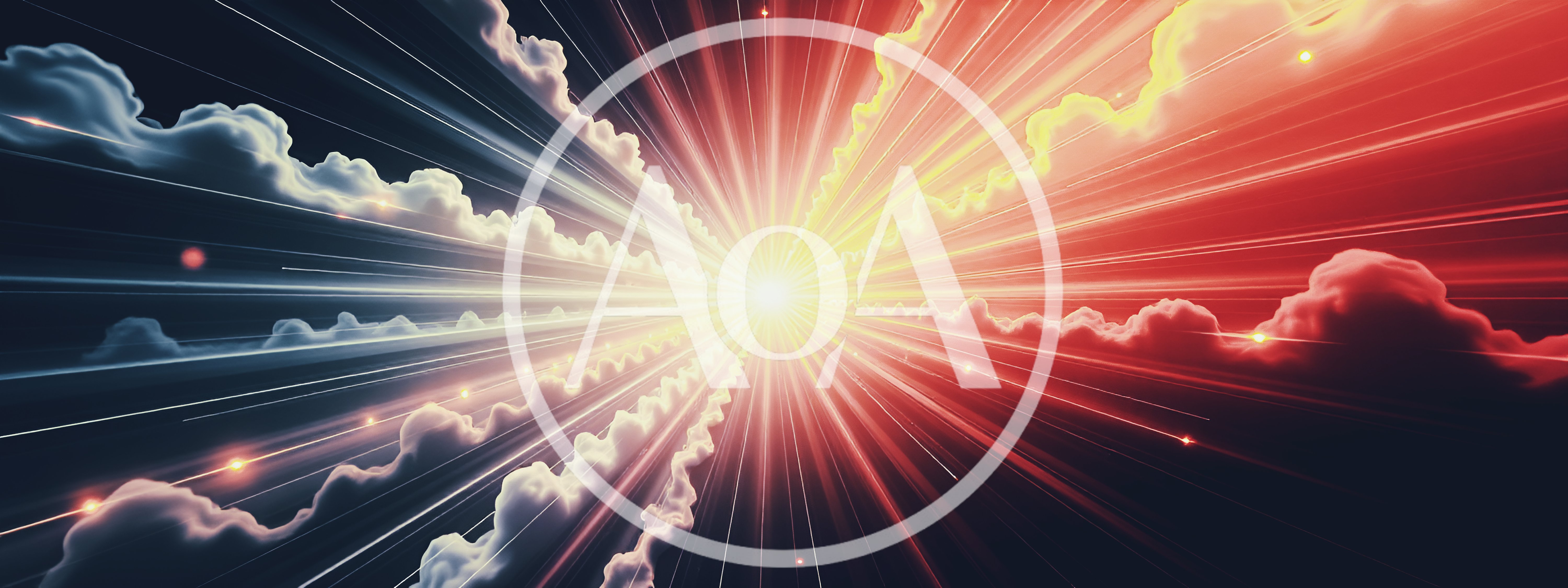 Abstract Cosmic Explosion With Contrasting Light And Clouds