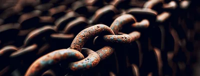 Close Up Of Rusted Metal Chain Links