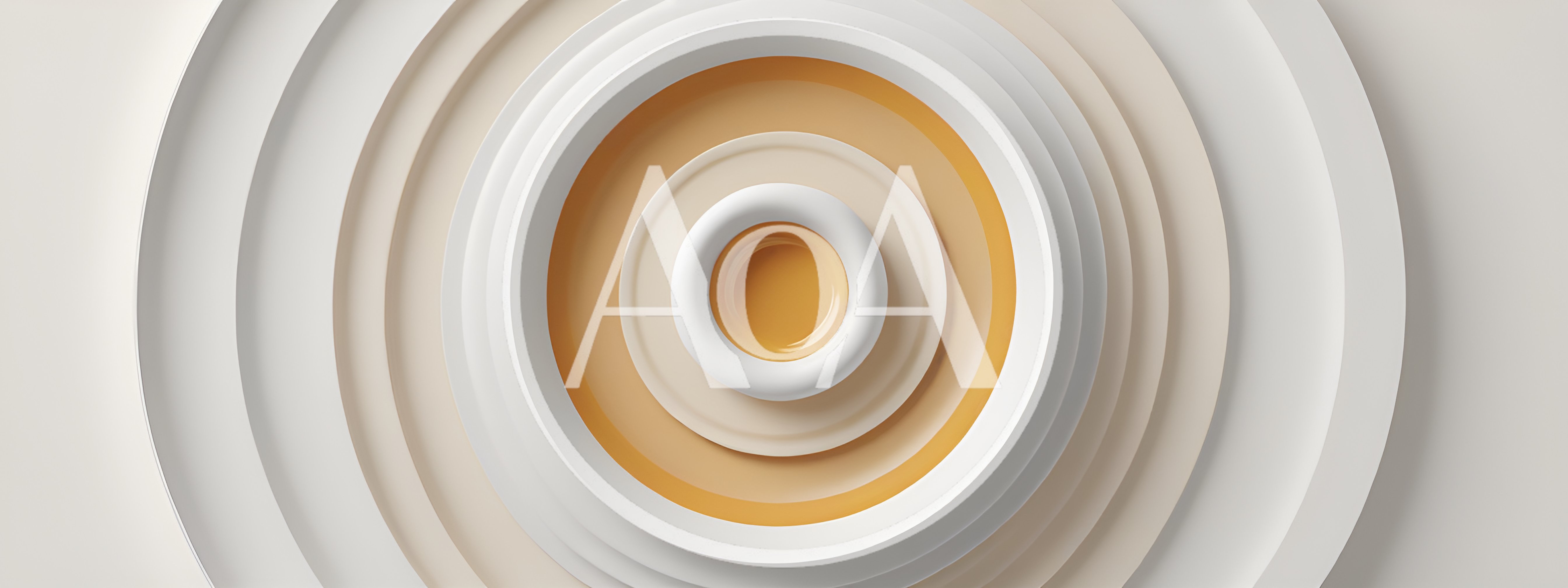 Abstract 3D Concentric Circles With Orange And White Tones