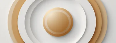 Abstract Concentric Circles With Gold And White Layers