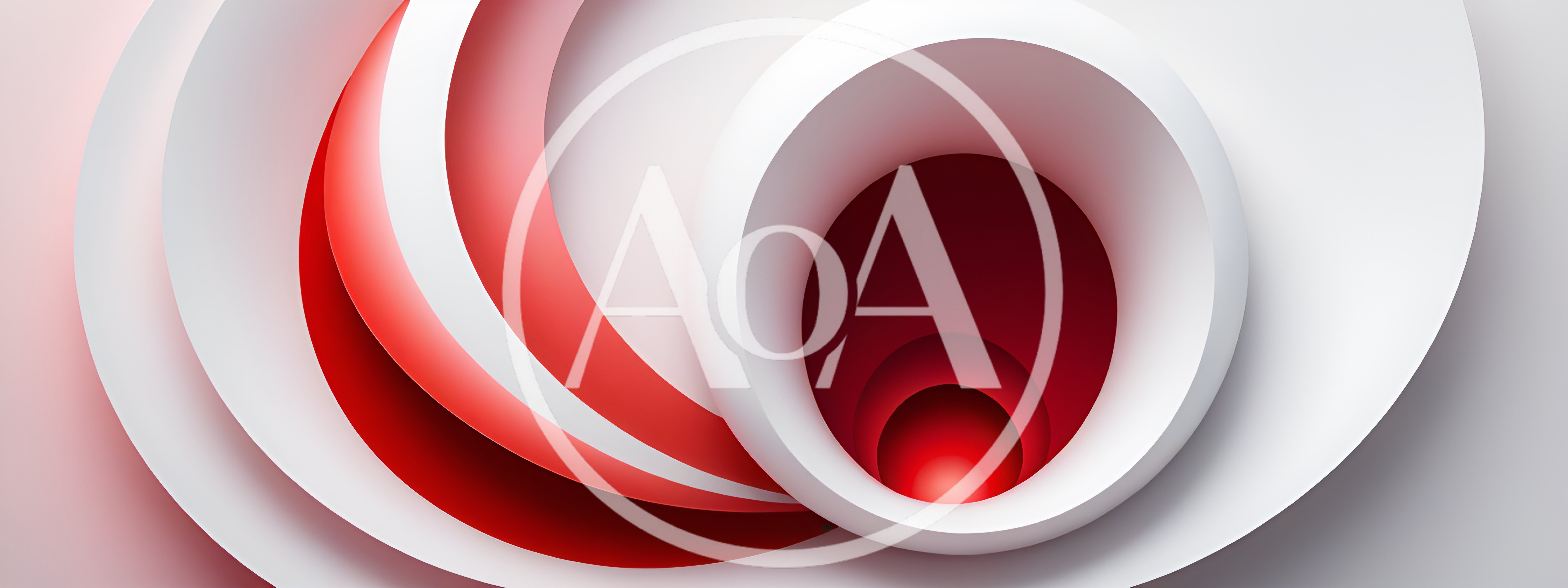 Abstract 3D Red And White Circular Tunnel Background