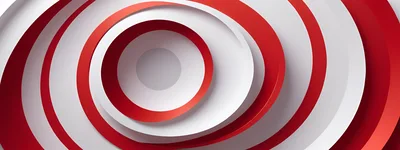 Abstract Red And White Concentric Circular Layers