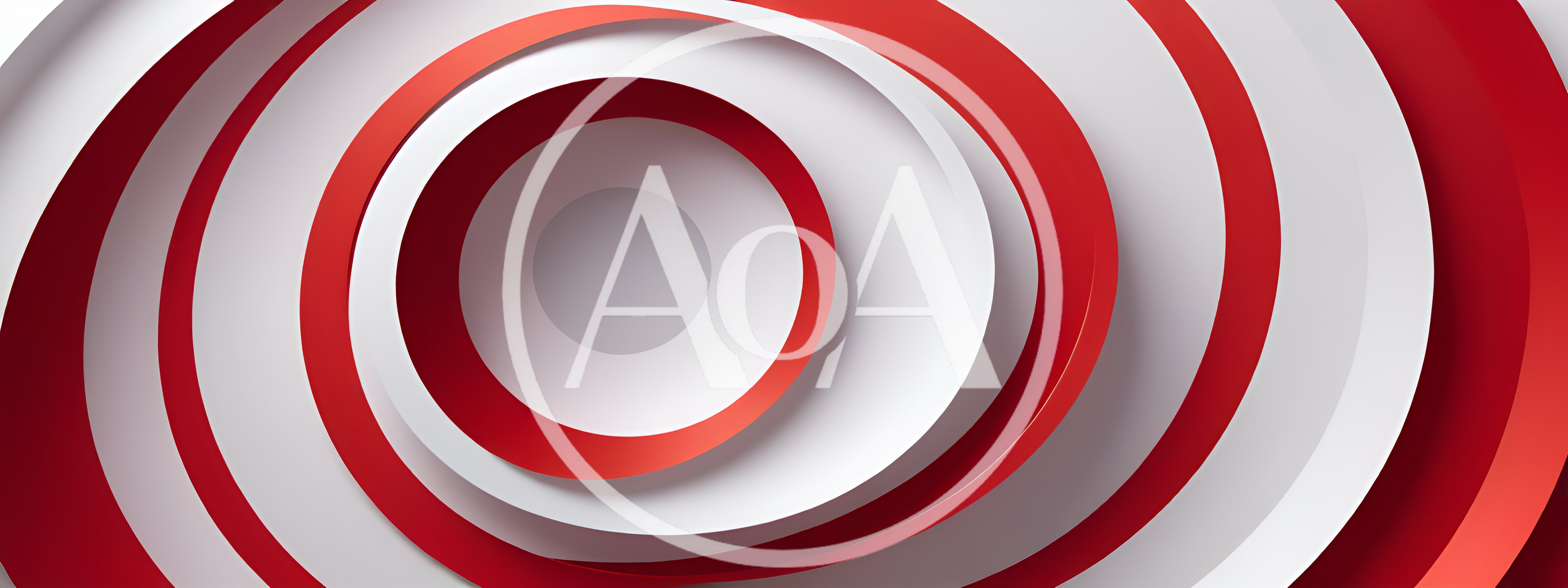 Abstract Red And White Concentric Circular Layers