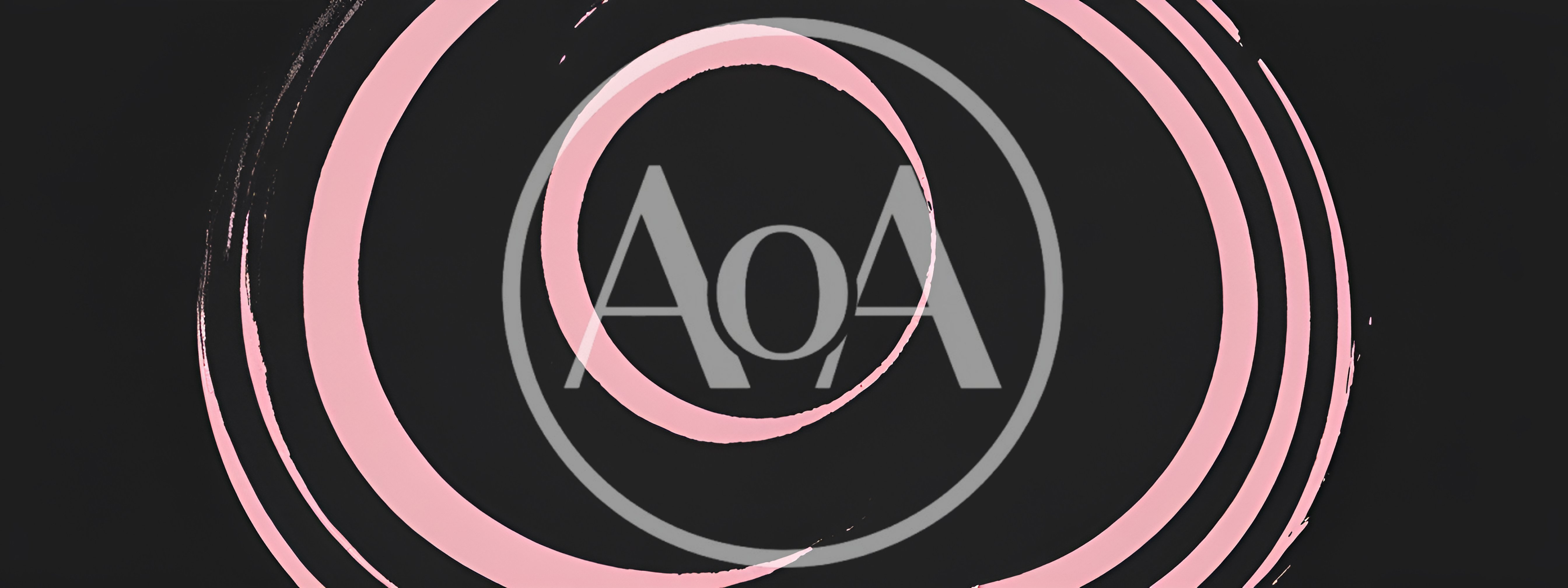 Abstract Pink Brush Stroke Circles On Dark Background