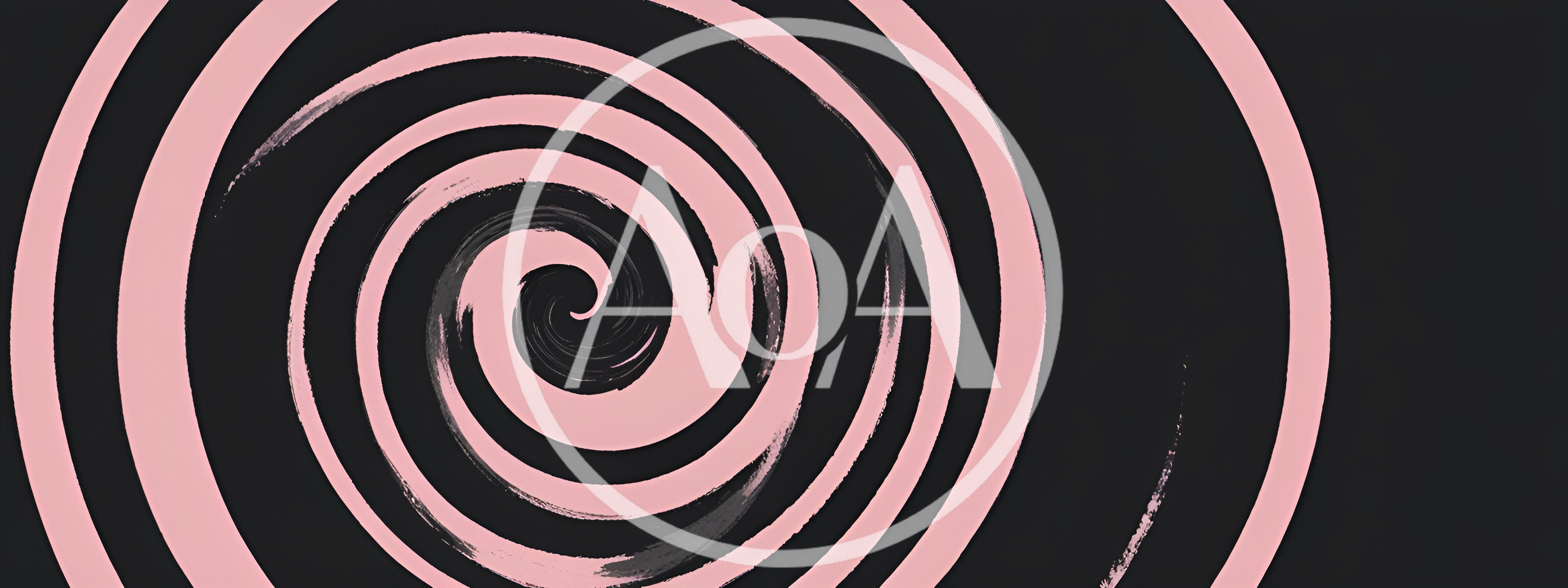 Abstract Pink Spiral Pattern On Dark Background