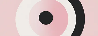 Abstract Concentric Circles With Pink And Black Layers